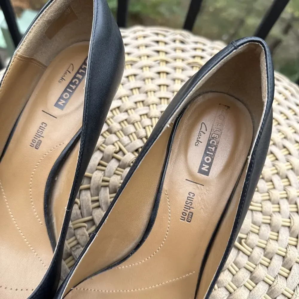Collection by Clarks Women's 9.5 US 41 EU Pump Heels Black Soft Cushion